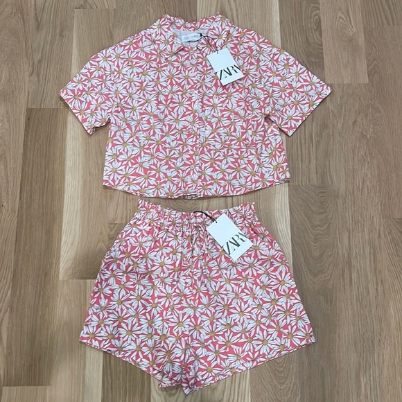 NWT Zara Daisy Shirt And Shorts Set 11/12 13/14 - Picture 2 of 11